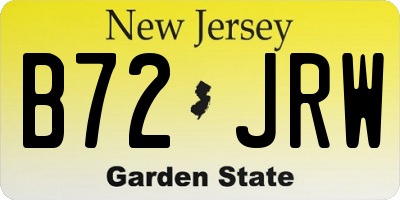 NJ license plate B72JRW