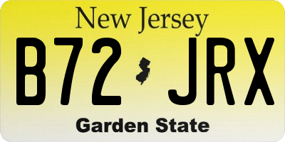 NJ license plate B72JRX