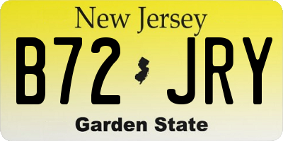 NJ license plate B72JRY