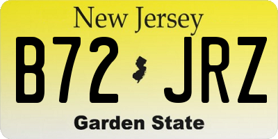 NJ license plate B72JRZ