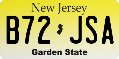NJ license plate B72JSA
