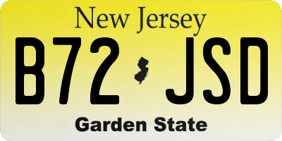 NJ license plate B72JSD