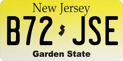 NJ license plate B72JSE