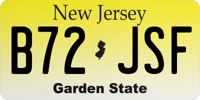 NJ license plate B72JSF