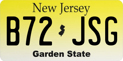 NJ license plate B72JSG