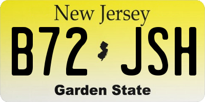 NJ license plate B72JSH