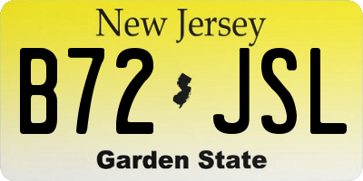 NJ license plate B72JSL