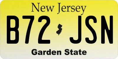 NJ license plate B72JSN