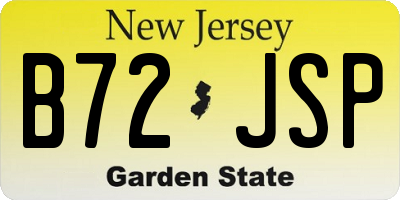 NJ license plate B72JSP