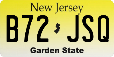 NJ license plate B72JSQ