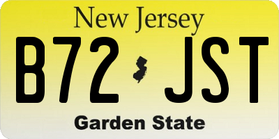 NJ license plate B72JST