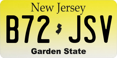 NJ license plate B72JSV
