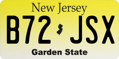 NJ license plate B72JSX