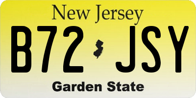 NJ license plate B72JSY