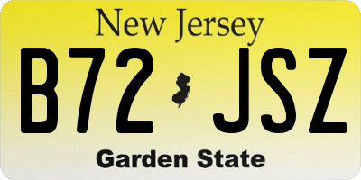 NJ license plate B72JSZ