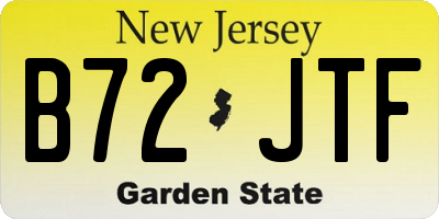 NJ license plate B72JTF