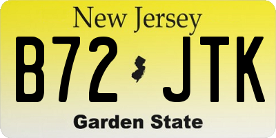 NJ license plate B72JTK