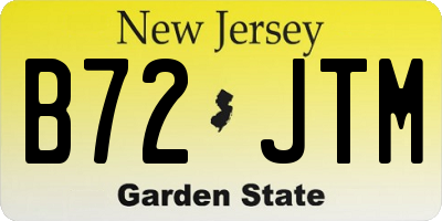 NJ license plate B72JTM