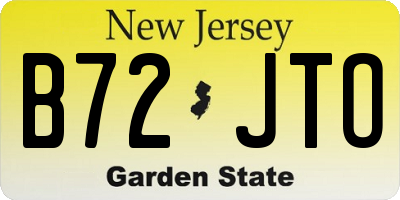 NJ license plate B72JTO