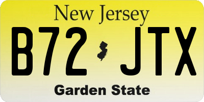 NJ license plate B72JTX