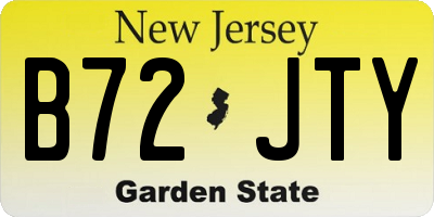 NJ license plate B72JTY