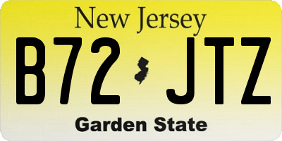 NJ license plate B72JTZ