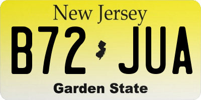 NJ license plate B72JUA