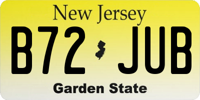NJ license plate B72JUB