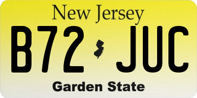 NJ license plate B72JUC