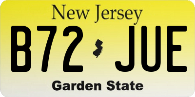 NJ license plate B72JUE