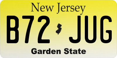NJ license plate B72JUG
