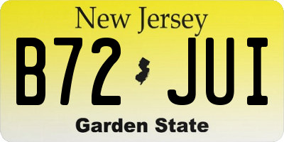 NJ license plate B72JUI