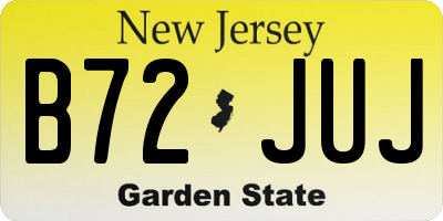 NJ license plate B72JUJ