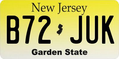 NJ license plate B72JUK