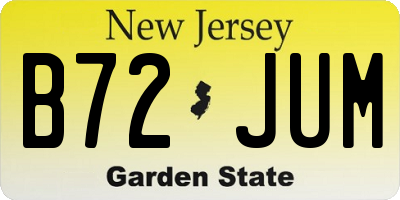 NJ license plate B72JUM