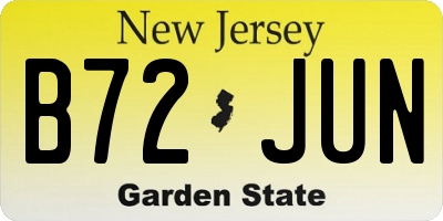 NJ license plate B72JUN