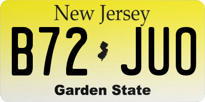 NJ license plate B72JUO