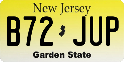 NJ license plate B72JUP