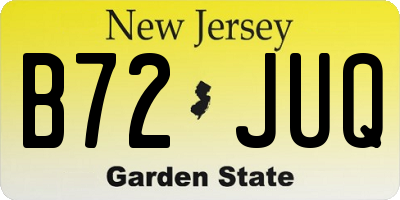 NJ license plate B72JUQ
