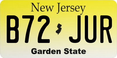 NJ license plate B72JUR