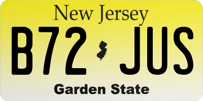 NJ license plate B72JUS