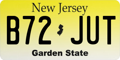 NJ license plate B72JUT