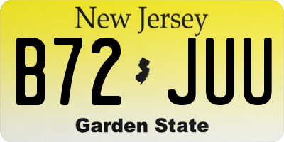 NJ license plate B72JUU
