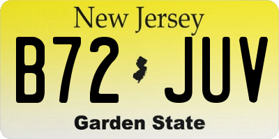 NJ license plate B72JUV
