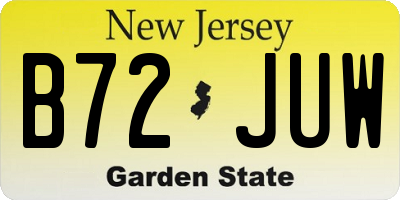 NJ license plate B72JUW