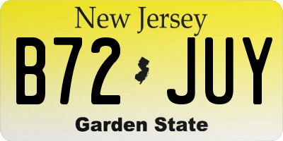 NJ license plate B72JUY