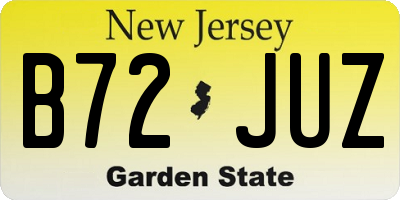 NJ license plate B72JUZ