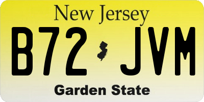 NJ license plate B72JVM