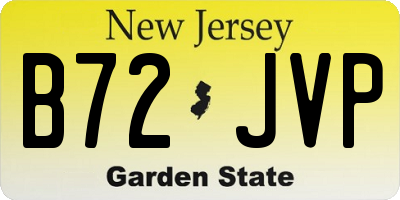 NJ license plate B72JVP