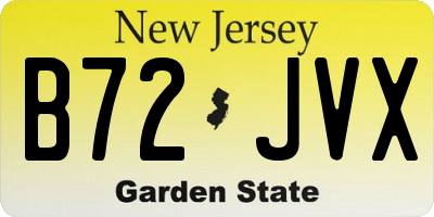 NJ license plate B72JVX